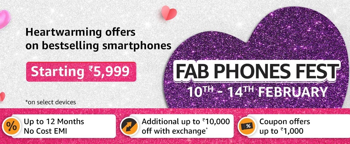 India Desire : Amazon Fab Phones Fest Offer: Upto 40% Off On Smartphones + Extra 10% BOB, IDFC, OneCard & CITI Card Discount [10th To 14th Feb 2024]